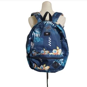 Vans Blue Tropical Print Large Backpack